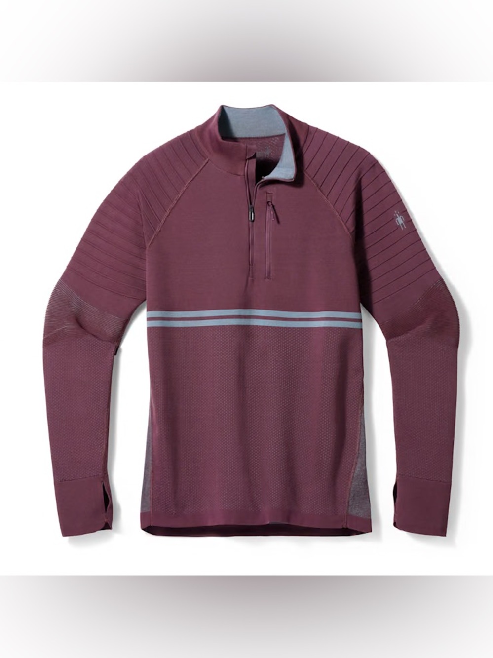 Smartwool Intraknit Merino Wool Tech 1/4 Zip Maroon Pullover Top Size Large